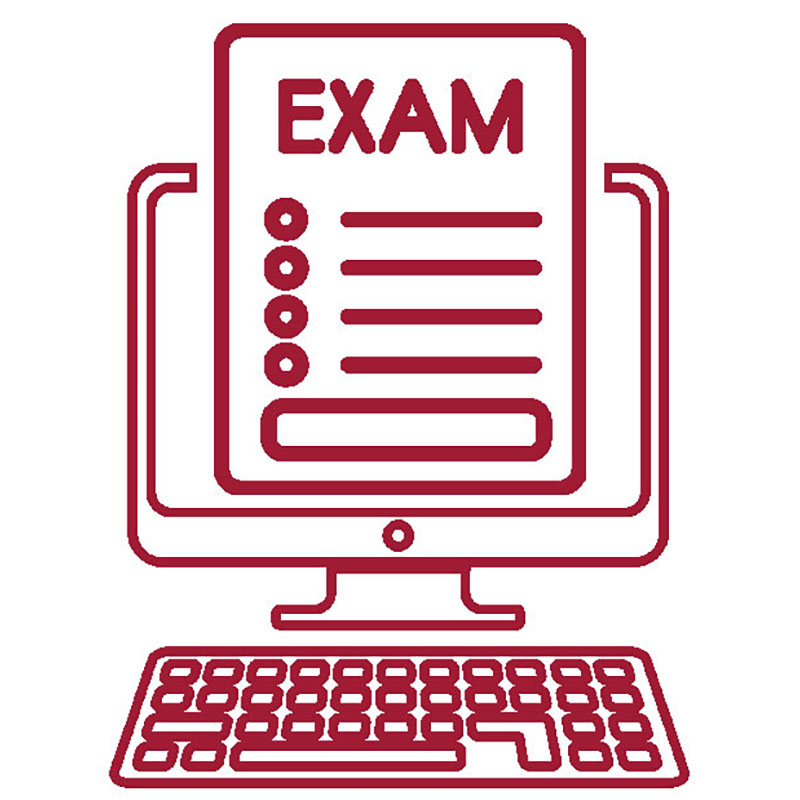 Computer online exam red