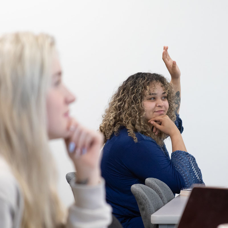 Student raising hand