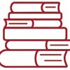 Stack of books red