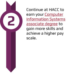 Continue at HACC to earn your CIS associate degree.