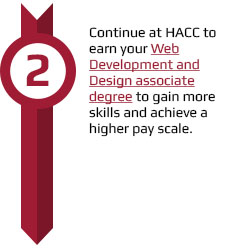 Continue at HACC to receive your associate in web development.