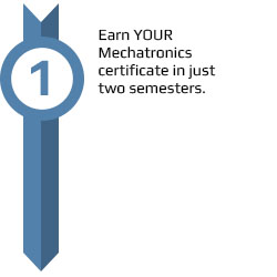Earn YOUR Mechatronics certificate in just two semesters.
