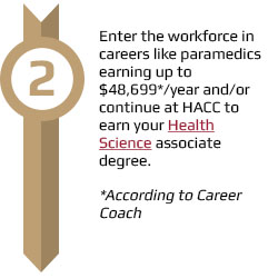 Enter the workforce as a paramedic or continue to earn your associate degree.