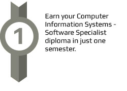 Earn your CIS software specialist diploma in one semester.