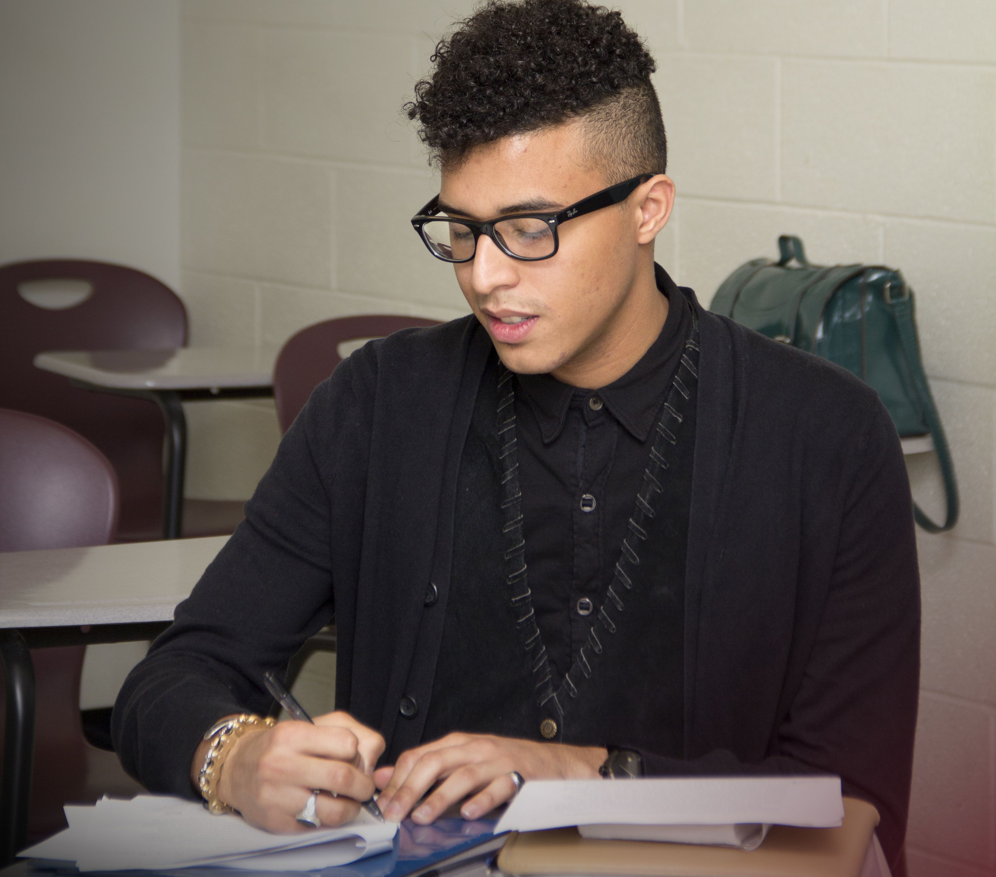 HACC communication student writing