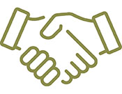 Handshake green icon