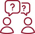 Connect with an advisor - Talk Questions red