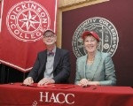 Dickinson President Bill Durden and HACC President Edna Baehre